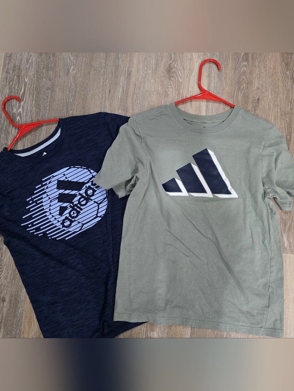 adidas Short Sleeve Logo Tees - Navy & Olive Green